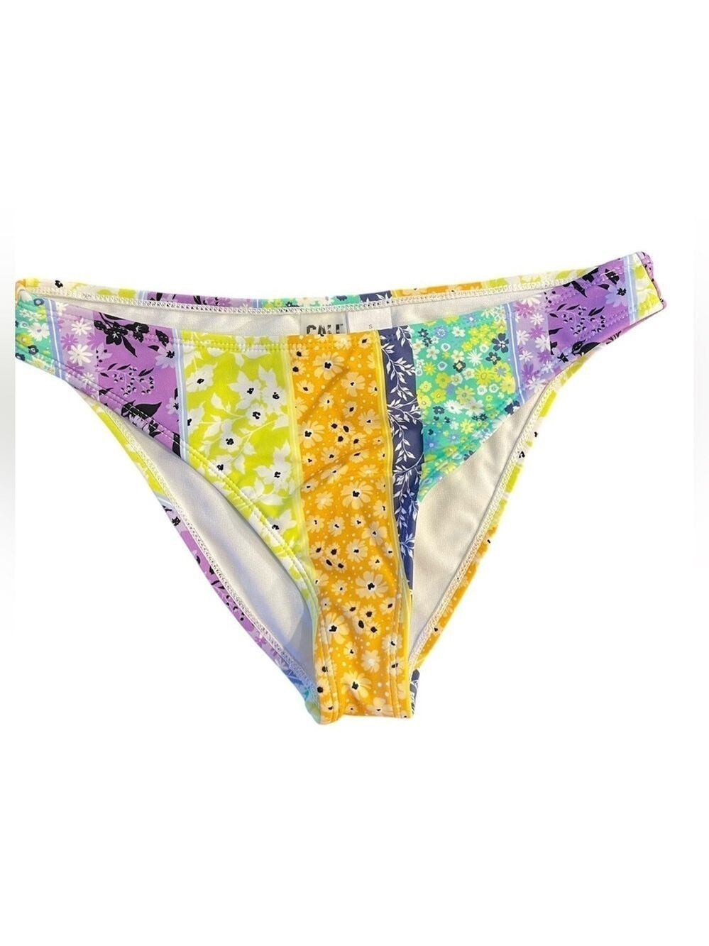 California Sunshine Women's Bikini Bottom Swimsuit Floral Stripe Size: Small
